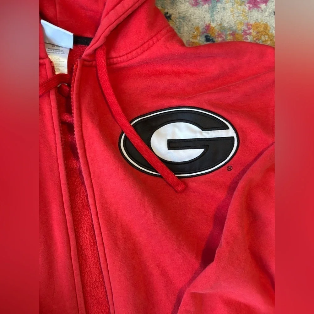 Red Champion Georgia Bulldogs zip up hoodie - Picture 3 of 4